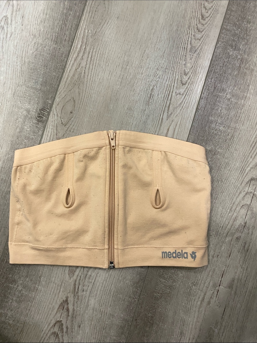 Medela Beige Hands-Free Pumping Bandeau with Front Zip size medium